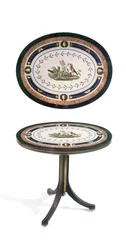 Mikromosaikbordplade, Rom, slutningen af det 18. århundrede (mosaik, ormolu-monteret ibenholt og satintræ)