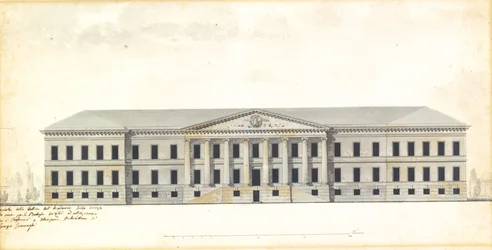 Forhøjning af facaden af Videnskabsakademiet i St. Petersborg