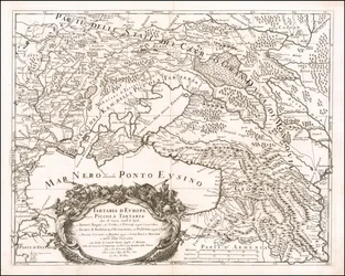 Kort over Lille Tartariet fra 1684 af Giacomo Cantelli da Vignola