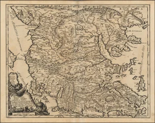 1684-kort over Thessalien og Makedonien af Giacomo Cantelli da Vignola