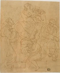 Den hellige familie med Frans af Assisi og Johannes Døberen