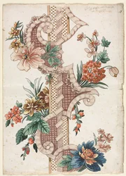 Lodret dekorativt blomsterbånd