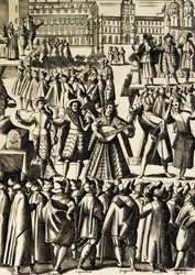 Charlataner på Markuspladsen i Venedig