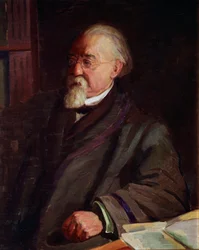 Portræt af Cesare Lombroso (1835-1909), italiensk kriminolog og antropolog Maleri af Giacomo Grosso (1860-1938) Debut i det 20. århundrede i Turin Museo di Antropologia Criminale - Portræt af Cesare Lombroso (18935-19 italiensk felt)