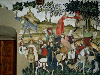 The Fountain of Life, detalje, der viser tilbagevenden til springvandet, 1418-30