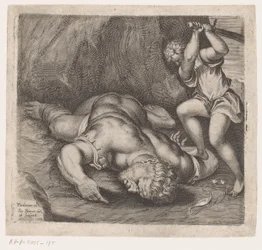 David halshugger Goliat Scener efter fresker af Pordenone i Santo Stefano i Venedig (serietitel)