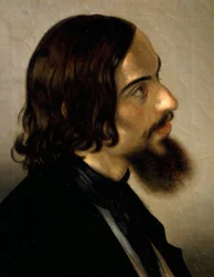 Portræt af maleren Scamuzza af Giovanni Trecourt (1812-1882)