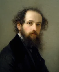Selvportræt af Giacomo Trecourt (1812-1882), olie på lærred