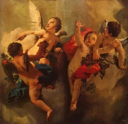 Amorer med druer. Serie fire årstider, 1740