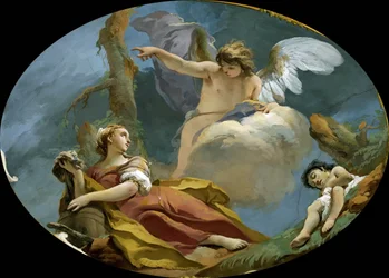 Hagar og Ismael i ørkenen, ca 1728.