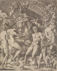 Venus og Mars med amoriner og tre gratier