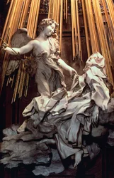 Italien, Rom, Cornaro-kapellet i Santa Maria della Vittoria-kirken, Ecstasy of St Teresa of Avila, af Gian Lorenzo Bernini (1598-1680), skulptur i marmor og forgyldt bronze