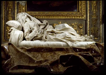 Den salige Ludovica Albertoni (1474-1533) fremstillet i ekstase. Marmorskulptur af Gian Lorenzo Bernini (1598-1680), 1674, Rom, Chiesa di San Francesco a Ripa