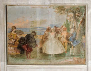 Menuet med Pantaloon og Colombine, fra Room of Carnival Scenes in the Foresteria, 1757