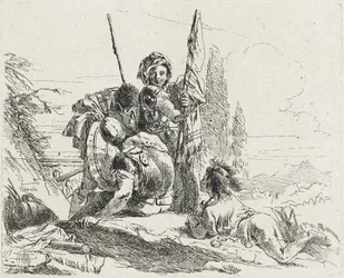 Tre soldater og en dreng, 1749