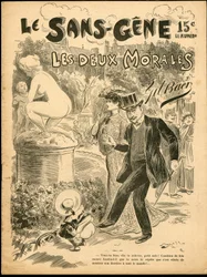 Sans Gene - Illustration af Gil Baer (1859-1931): Kunst, skulptur Statue, barndom, offentlig have, nøgenhed