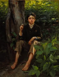 Hans første røg 1878 (olie på lærred)