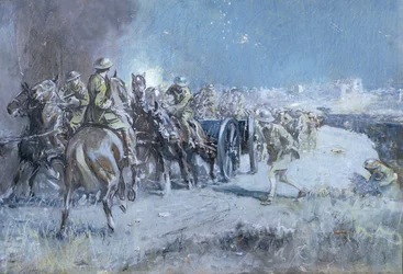 Ammunitionssøjlen (wc, gouache og kridt på papir)
