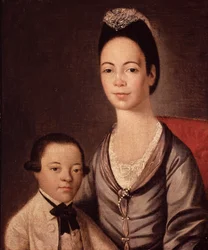 Fru Aaron Lopez og hendes søn, Joshua