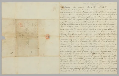Brev til Samuel Fox fra Giles Saunders angående slavehandel, 9. marts 1847.