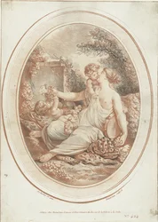Bacchanal med nymfe og to putti