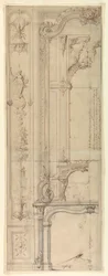 Design til skorstenskapper til Hotel de Pomponne, Place des Victoires, Paris