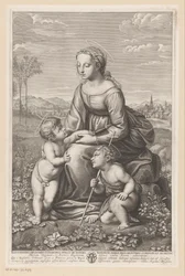 Maria med barn og Johannes Døberen i et englandskab