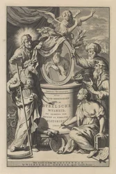 Bibelske figurer afslører portrættet af Moses Titelside til Wilhelmus Goeree, Forberedelser til bibelsk visdom og brugen af ​​hellige og kirkelige historier, 1690