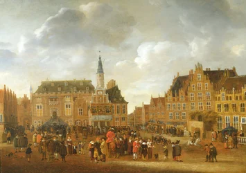 Bekendtgørelsen af fredstraktaten i Munster i 1648 fra balkonen på rådhuset i Haarlem
