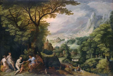 Bjerglandskab, hvor 
