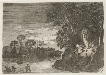 Figurer omkring et lejrbål Syv landskaber (serietitel)