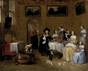 Portræt af en familie