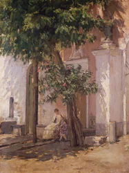 Villa Garzoni, af Gioacchino Toma (1836-1893), maleri.