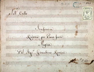 Nodehæfter til den reducerede symfoni for Otellos klaver, opera af Gioacchino Rossini
