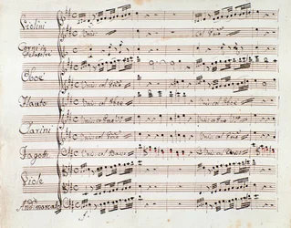 Nodeblad til den reducerede symfoni for Tancredis klaver, opera af Gioacchino Rossini
