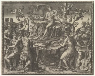 Apollon og muserne, ca. 1557.