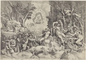 Cephalus en de Bosgoden beweenen de dood van Procris Procrinus af kongen af ​​Athen / Datter og hustru af Cephalos, af samme mand ubevidst (titel på objekt)