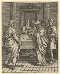 Virgin of Sorrows: The Presentation in the Temple, en af ni omgivende rum..., i 1575.