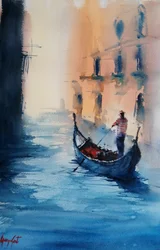 Den gyldne gondol i Venedig
