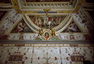 Detalje af Lorenzo il Magnificos værelse, der repræsenterer slaget ved Sarzana (fresco