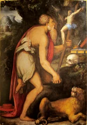 Fransk: Saint Jérôme en méditation.