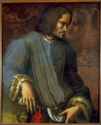 Laurent de Medici (1449 - 1492) (Laurent den Magnifico: Lorenzo den Storslåede). Maleri af Giorgio Vasari (1511 - 1574). Uffizi Museum. Firenze.