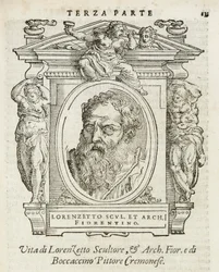 Milano, Biblioteca Braidense, Vite de piv excellent, Giorgio Vasari 1568, Lorenzo Lotti kaldet Il Lorenzetto