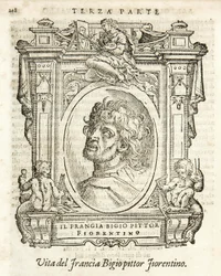 Milano, Braidense-biblioteket, Vite de piv excellent, Giorgio Vasari 1568, Francesco di Cristofano kaldet Il Franciabigio