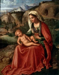 Jomfruen og barnet i et landskab, c1503