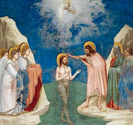 Kristi dåb, detalje fra Kristi liv og lidenskab, af Giotto