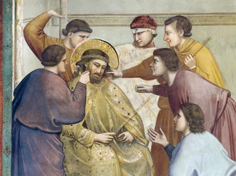 Kristi flagellering, detalje fra Kristi liv og lidenskab, af Giotto