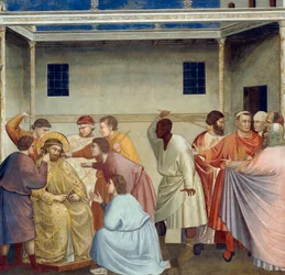Kristi flagellering, detalje fra Kristi liv og lidenskab, af Giotto