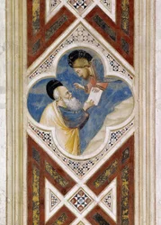 Gud befaler Ezekiel at spise skriftrulle og derefter rapportere dens indhold til Israels folk, Detalje fra fresker, af Giotto