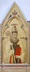 St Nicholas of Bari, detalje fra Badia Polyptykon, ca. 1300, af Giotto (1267-1337), tempera på panel, 91x334 cm
